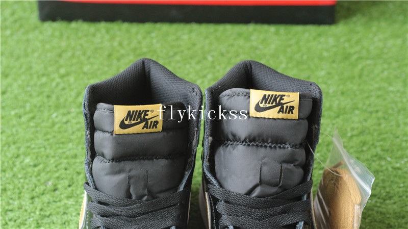 Authentic Air Jordan 1 OG Black Metallic Gold